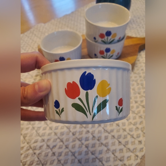 Tulip Tyme Vintage Floral Ramekins Set of 4 - Picture 5 of 7